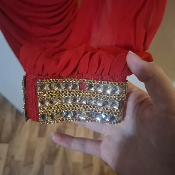 1006 Ruched One-Sleeve Mini Dress - Picture 3 of 5